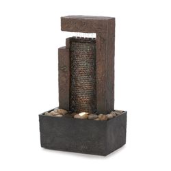 Cascading Fountains 10 in. H X 5.875 in. L Peaceful Poly Resin Tabletop Fountain