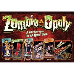 Late for the Sky Zombie Opoly Board Game Multicolored