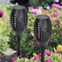 Exhart WindyWing Black Plastic 20 in. H X 3 in. L X 3 in. W Dancing Flame Torch Outdoor Garden Stake