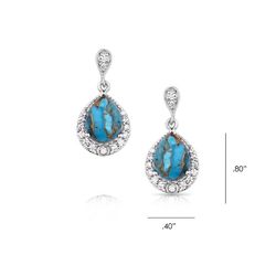 Montana Silversmiths Women's Blue Rivers Silver/Turquoise Earrings One Size Fits Most