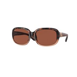 Costa Gannet Sunglasses Women's Shiny Tortoise Fade Frame Copper 580P Lens Polarized