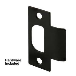 Prime-Line 2.75 in. H X 1.13 in. L Black Steel T- Strike