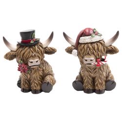 Gerson Assorted Holiday Cows Table Decor 4.33 in.