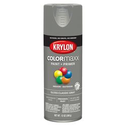 Krylon ColorMaxx Gloss Classic Gray Paint + Primer Spray Paint 12 oz.
