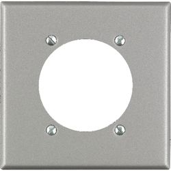 Leviton Silver 2 gang Stainless Steel Single Outlet Wall Plate 1 pk