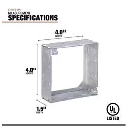Southwire Square Galvanized Steel Box Extension Ring Silver