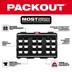 Milwaukee PACKOUT Shop Storage Wall Plate with Cabinet and Magnetic Bin Bundle