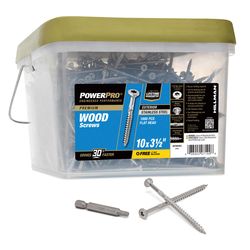 Power Pro No. 10 Ga. X 3-1/2 in. L Silver Star Flat Head Deck Screws
