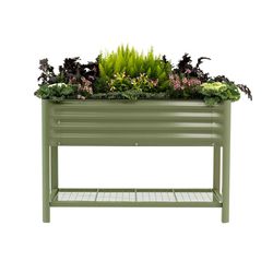 Vego Garden 32 in. H X 66 in. W X 18 in. D Metal Elevated Garden Bed Kit Olive Green