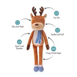 Fringe Studio For Dog Brown Plush Dashin Around Dog Toy 1 pk