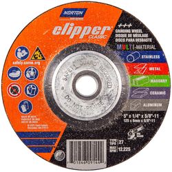 Norton Clipper 5 in. D X 5/8-11 in. X 1/4 in. thick Classic Grinding Wheel 1 pk