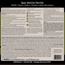 Old Masters Gloss Clear Oil-Based Marine Spar Varnish 1 gal