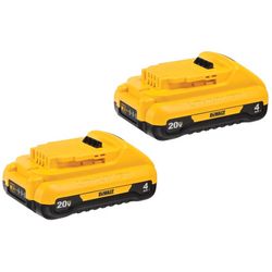 DeWalt 20V MAX DCB240-2 4 Ah Lithium-Ion Compact Battery 2 pc