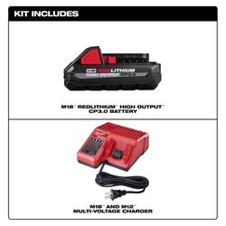 Milwaukee M18 REDLITHIUM CP 3 Ah Lithium-Ion Battery and Charger 2 pc