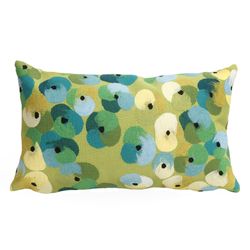 Liora Manne Visions II Lime Pansy Polyester Throw Pillow 12 in. H X 2 in. W X 20 in. L