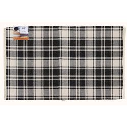First Concept 36 in. W X 24 in. L Black/White Checkered Polyester Accent Rug