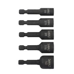 DEWALT ELITE SERIES Multi Size in. X 1-7/8 in. L Black Oxide Nut Setter Set 5 pc