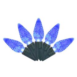 Celebrations Platinum LED C6 Blue 50 ct String Christmas Lights 25 ft.