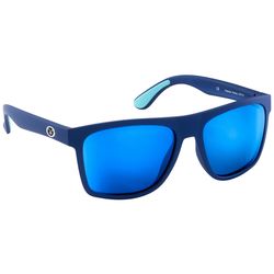 Flying Fisherman AcuTint Sunglasses Unisex Matte Navy Frame Smoke Blue Mirror Lens Polarized Floatin