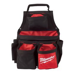 Milwaukee Ballistic Nylon Carpenter Pouch 17 pocket Black/Red 1 pc