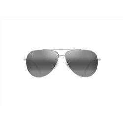 Maui Jim Hauoli XS Sunglasses Unisex Shiny Silver with Black Frame Neutral Grey Lens Polarized