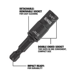DEWALT 1/4,5/16 in. X 2 in. L Black Oxide Double-Ended Nut Driver 2 pc