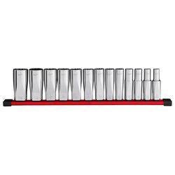 Milwaukee 1/2 in. drive SAE 12 Point Deep Well Socket Set 13 pc