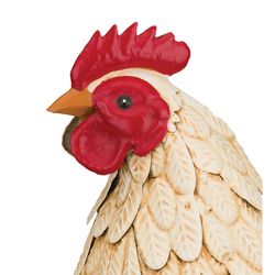 Regal Art & Gift White Metal 11.25 in. H X 10.75 in. L Bluff Hen Outdoor Decoration