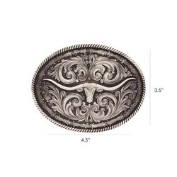 Montana Silversmiths Rope and Barbed Wire Longhorn Classic Impressions Attitude Black/Silver Belt Bu