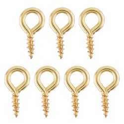 Ace 3/32 in. D X 5/8 in. L Polished Brass Screw Eye 7 lb. cap. 7 pk