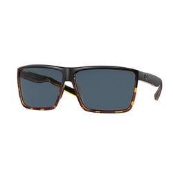 Costa Rincon Sunglasses Men's Matte Black/Shiny Tortoise Frame Gray 580P Lens