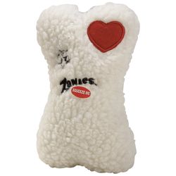 Zanies For Dog White Fleece Berber Bone Squeaky Dog Toy Large 1 pk