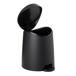 Superio Brand Modern 3 L Black Plastic Step-On Trash Can
