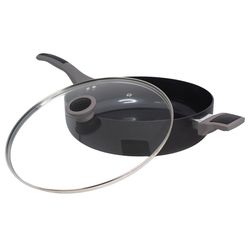 Imusa Mirro Ceramic Coated Aluminum Deep Fry Pan 12 in. 5 qt Black