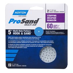 Norton ProSand 5 in. Zirconia Alumina Hook and Loop H831 Sanding Disc 60 Grit Coarse 2 pk