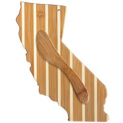 Totally Bamboo 9 in. L X 11 in. W X 1 in. Bamboo Striped California Cutting Board with Spreader