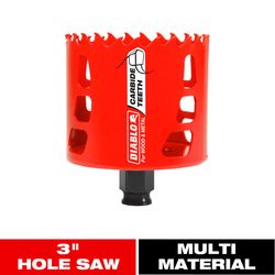 Diablo Snap-Lock Plus 3 in. Carbide Tipped 2-3/8 in. L X 3/8 in. D Hole Saw