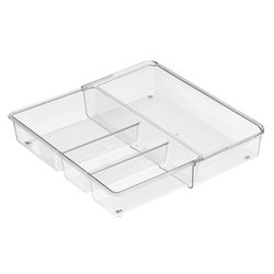 iDesign Linus 2.3 in. H X 7 in. W X 12 in. D Plastic Adjustable Expandable Drawer Organizer