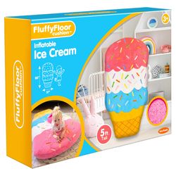 Fluffy Floor Cushions Triple Scoop Ice Cream Inflatable Floor Cushion Multicolored