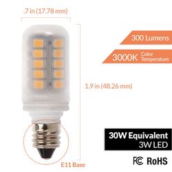 Newhouse Lighting Cylinder E11 LED Bulb Soft White 30 Watt Equivalence 1 pk