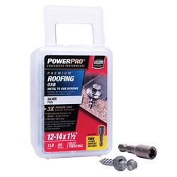 HILLMAN Power Pro No. 14 Ga. X 1.5 in. L Hex Drive Washer Head Coarse Roofing Screws
