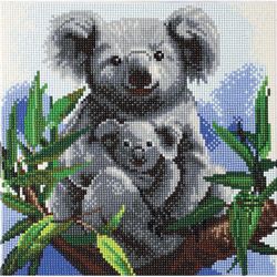 Crystal Art Craft Buddy Cuddly Koalas Framed Art Kit Multicolored