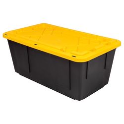 Greenmade 40 gal Black/Yellow Snap Lock Storage Box 16 in. H X 22 in. W X 38.2 in. D Stackable