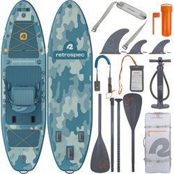 Retrospec June Nano PVC Inflatable River Rock Paddle Board Kit 6 in. H X 9 ft. W X 32 in. L