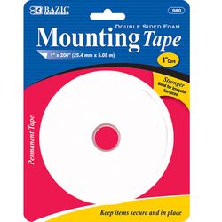 Bazic Products 200 in. L X 1 in. W Double-Sided Foam Mounting Tape