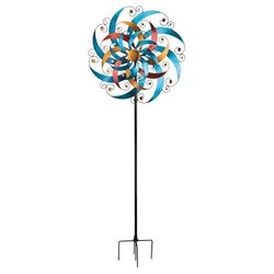 Regal Art & Gift Multicolored Acrylic/Metal 85 in. H X 32 in. L Cresent Wind Spinner