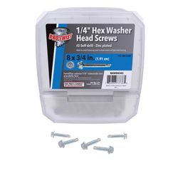 Grip-Rite Pro-Twist No. 8 Sizes X 3/4 in. L Hex Hex Washer Head Sheet Metal Screws