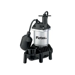 Flotec 1/3 HP 3600 gph Thermoplastic Tethered Float Switch AC Submersible Backup Sump Pump 8 ft³