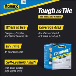 Homax Tough As Tile Gloss White Tub and Tile Refinishing Epoxy Interior 26 oz