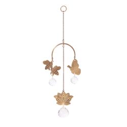 Matr Boomie Antique Gold Glass/Metal 0.25 in. H X 8 in. L X 4 in. W Engraved Butterfly/Bee Mobile